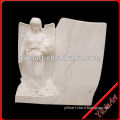 Life Size Marble Stone Angel Tombstone For Cemetery YL-R448